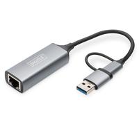 Digitus Adaptateur Gigabit Ethernet 2.5G USB Type-C¿, USB-C¿ + USB A (USB 3.1 / 3.0)