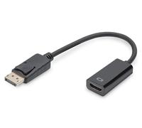 Digitus DB-340400-001-S DisplayPort / HDMI Adaptateur [1x DisplayPort mâle - 1x HDMI femelle] noir rond, blindage double