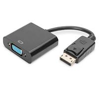 DisplayPort adapter cable, DP - HD15 M/F, 0.15m,w/interlock, DP 1.1a compatible, bl