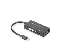 DIGITUS Adaptateur Graphique Mini DisplayPort - mDP vers DVI-D + HDMI Type A + VGA - 4K Ultra HD 60Hz - Noir