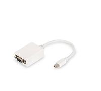 Digitus Adaptateur graphique Mini DisplayPort vers VGA – Full HD 1920x1080 60 Hz – Blanc