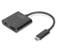 Digitus Adaptateur Graphique USB Typ-C Basic Line - USB C vers HDMI, Port de Charge Type C Noir