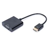 Digitus Adaptateur HDMI vers VGA DA-70461 – 1x HDMI mâle, 1x VGA femelle, Jack 3,5 mm, noir 10 cm