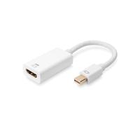 Digitus Adaptateur Mini DisplayPort 1.2 vers HDMI 4K UHD, 4096x2160p, 18 Gbit/s, HDCP, Deep Color, 3D, DP mâle vers HDMI femelle, 0.2m, Blanc