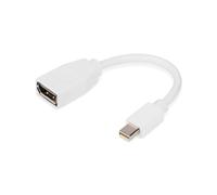 Digitus Adaptateur Mini DisplayPort Mâle vers DisplayPort Femelle, DP 1.2, UHD 4K/60Hz, 0.15m, Contacts Nickel, Blindage Double, AWG32, Blanc
