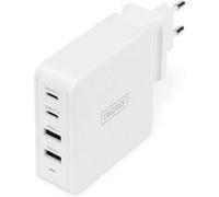 Digitus - Adaptateur secteur - 100 watt - 5 A - PD 3.0 - 4 connecteurs de sortie (2 x USB-C, 2 x USB) - sur le câble : USB-C - blanc Blanc G