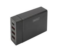 Digitus - Adaptateur secteur - 72 Watt - 3 A - PD - 4 connecteurs de sortie (USB, USB-C) - noir - Europe