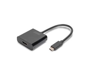 Digitus Adaptateur USB-C 3.2 Gen 1 vers HDMI 4K/60Hz - Réf. DA-70852 - Support Double Affichage - Plug-and-Play - Noir - 45x45x15mm