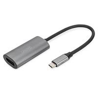 DIGITUS Adaptateur USB-C - DP, 20 cm 8K / 30 Hz, Argent, boîtier Aluminium