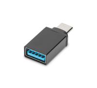 Digitus Adaptateur USB Type-C Mâle vers USB A Femelle, 5 Gbit/s, USB PD, 3A, Contacts Nickel, Noir, Rétrocompatible USB 2.0/1.1, AK-300506-000-S