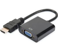 DIGITUS - Adaptateur vidéo / audio - HDMI / VGA / audio - HDMI (M) à HD-15 (VGA), mini-prise (F) - noir