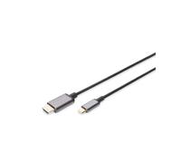 Digitus Adaptateur Vidéo USB-C vers HDMI 4K/30Hz, Câble 1.8m, USB 3.1 Gen1, Compatible HDCP 2.0, Aluminium, DA-70821