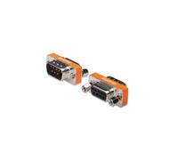 Digitus Adaptateur Zero-Modem Mini D-Sub9 Mâle/Femelle, Boîtier Métallique, Orange/Argent, VGA (D-Sub) vers VGA (D-Sub)