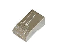 Digitus AK-219603 : Connecteur Modulaire RJ-45 CAT 6 pour Câble Rond, Corps Transparent en Polycarbonate, Contacts Nickel, UL, Vendu à l'unité