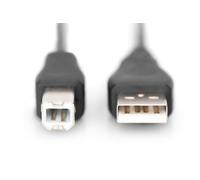 Digitus AK-300102-018-S câble USB USB 2.0 USB A USB B 0,48 Gbit/s Noir