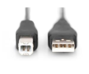 Digitus AK-300102-018-S câble USB USB 2.0 USB A USB B 0,48 Gbit/s Noir