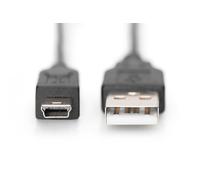 Digitus AK-300130-018-S câble USB USB 2.0 USB A Mini-USB B 0,48 Gbit/s Noir