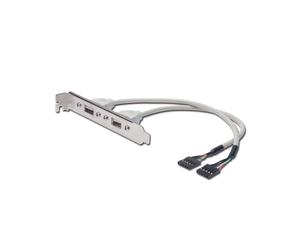 Digitus AK-300301-002-E : Câble Cache Fente USB 2.0, 0.25m, Connecteur USB-A vers IDC, 480 Mbps, AWG28, Certification UL2725