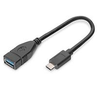 USB Type-C adapter cable, OTG, type C - A M/F, 0,15m, 3A, 5GB, 3.0 Version, bl