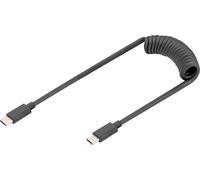 Digitus AK-300431-006-S USB-C® Adaptateur [1x USB-C® - 1x USB-C®] noir câble spiralé 1 m