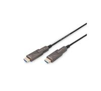 Digitus AK-330127-200-S Câble Fibre Optique Hybride HDMI AOC 20m, Connecteurs Amovibles Type D (Micro) / A, UHD 4K/60Hz, 18Gbit/s, HDCP 2.2, HDR