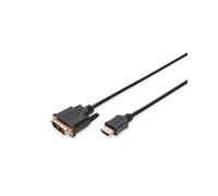Digitus AK-330300-030-S : Câble Adaptateur HDMI vers DVI-D 3m, Résolution 1920x1080, Cuivre, Connecteurs Mâle/Mâle, AWG 30, Contacts Nickel