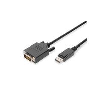 Digitus AK-340301-010-S : Câble Adaptateur DisplayPort 1.1a Mâle/Mâle 1m vers DVI-D Mâle, Résolution 1080p, Cuivre AWG30, Noir