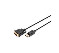 Digitus AK-340306-020-S Câble Adaptateur DisplayPort 1.1a vers DVI-D Mâle/Mâle 2m, résolution 1920x1080, contacts nickelés, noir, AWG32