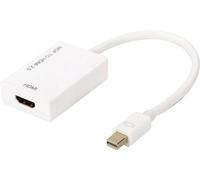 Digitus AK-340416-002-W Mini-Display / HDMI Adaptateur [1x Mini port Display mâle - 1x HDMI femelle] blanc 4K UHD, blindage double 20.00 cm