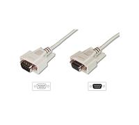 Digitus AK-610203-050-E : Câble d'extension série D-Sub9 Mâle/Femelle, 5m, AWG28, Contacts Nickel, Cuivre, Beige