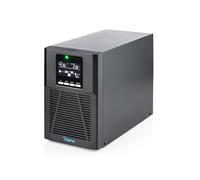 DIGITUS Alimentation sans Coupure - Système UPS en Ligne - 1 kVA 1 KW - 4 Prises IEC C13 - Facteur de Puissance 1,0 - Logiciel UPS - Ports RS232, RJ45 et USB - Tour - Onduleur - Noir