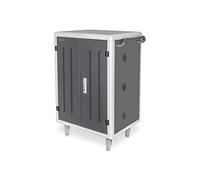 DIGITUS Armoire de Recharge Mobile - 30 Places de Recharge - 30 Ports USB-A | Jusqu'à 15,6 pouces - Lampe UV-C - 3 multiprises à l'arrière - Portes verrouillables