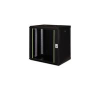 Digitus Armoire Murale 19" 12U 600x450mm Acier, Porte Verre, Charge 100kg, Noire RAL 9005, IP20, DN-19-12-U-SW