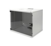 Digitus | Armoire murale 9U | DN-19 09-U-S-1 | Gris | Classe de sécurité IP20. Porte en verre de sécurité verrouillable. Angle d'ouverture de la porte 200°. Porte avant : Porte en verre, ouverture sim