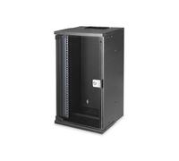 Armoire réseau murale 10" 12U, SOHO PRO 595 x 315 x 300 mm, porte en verre, noire, non assemblée, 30 kg