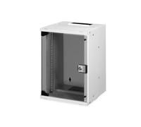 DIGITUS Armoire réseau - 10 Pouces, 9U - Non montée - Soho Pro - Gris | Profondeur utile de 254 mm - 460 x 315 x 300 mm (H x L x P) - Capacité de charge : 30 kg - Fixation murale - Porte vitrée