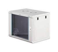 DIGITUS Armoire réseau - 19 Pouces, 9U - Non montée - Dynamic-N - Gris | Profondeur 450 mm - Profondeur utile 320 mm - Montage mural - Capacité de charge 60 kg - Porte vitrée