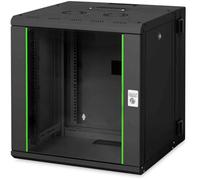 DIGITUS Armoire réseau - rack 19 pouces - 12U - montage mural - pivotante - capacité de charge 80 kg - série Unique - noir