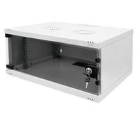 DIGITUS Armoire réseau - Rack 19 Pouces 4 UH - Non monté - Montage Mural - Profondeur 400 mm - capacité de Charge 60 kg - Porte vitrée - série Soho - Gris