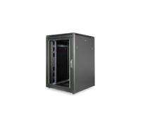 Digitus Armoire Réseau Unique 22U 800x800 mm, Porte Acier/Verre, Charge 800kg, Rails 19", IP20, Démontable, Noir (RAL 9005)