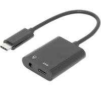 DIGITUS Câble Adaptateur USB 3.2 Gen2-0.2 m - USB C (mâle) vers Jack 3.5 mm (Femelle), Typ-C (mâle) - 10 Gbit/s - Noir