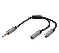 DIGITUS Audio-Splitter - jack 3,5mm vers 2x 3,5mm femelle - répartiteur auxiliaire, stéréo - 0,2m - noir - pour smartphones, ordinateurs, ordinateurs portables, lecteurs MP3, chaînes hi-fi