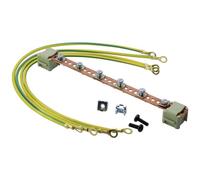 DIGITUS Barre de Liaison - Longueur 220 mm - 6 Points de Connexion | 4 câbles de mise à la terre - barre omnibus en cuivre - Pour armoires réseau et serveurs 19 pouces de DIGITUS