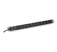 Digitus Barrette 10 prises, 250 V, 50/60 Hz, 10 A, 2 m, Noir, IEC C13