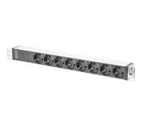 Digitus Bloc multiprise avec profilé en aluminium et préfusible, prise électrique à contact de protection à 8 sorties, connecteur IEC C14 pour câble d