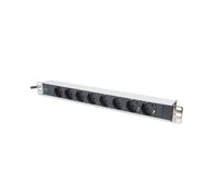 Digitus Bloc Multiprise 19" DN-95401, 8 Prises, 2m, 220-240V, 16A, Profilé Aluminium, Montage Horizontal/Vertical, 50-60Hz