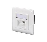 DIGITUS Boîte de jonction Cat-6A - 2 ports RJ45 - prise réseau montée en surface - alimentation verticale - prête à être conçue - blanc pur
