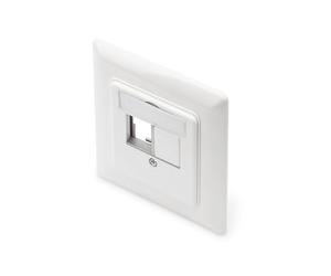 DIGITUS Boîte de jonction modulaire pour module Keystone - 2 ports - sortie droite - avec plaque d'obturation - pour modules Keystone multimédia et réseau - blanc RAL9003