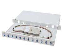DIGITUS Boîte d'épissure fibre optique 12 couplages - LC - OS2 - 1U 19 pouces - Single-Mode duplex - Avec cassette d'épissure - Montage en rack