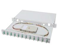 DIGITUS boîte d'épissure Fibre Optique 12 couplages - SC - OM3-1U - 19 Pouces - Multi-Mode Simplex - avec Cassette d'épissure - Montage en Rack